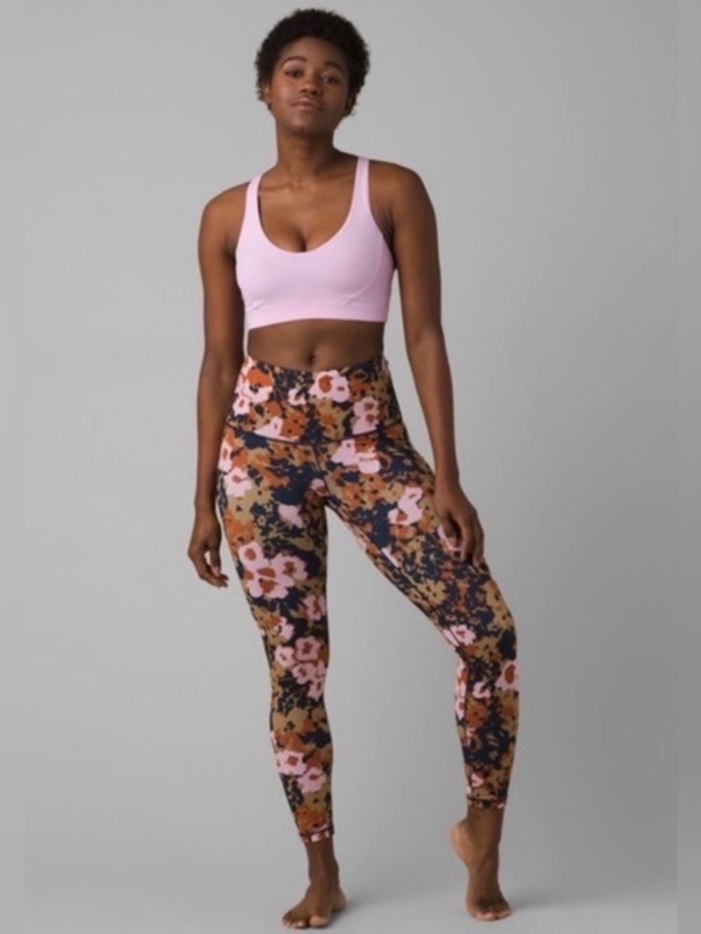 Prana Kimble printed 7/8 leggings Nordic pink wildflower S hiking outdoors yoga